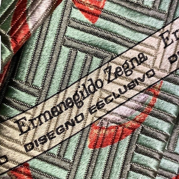 𝅺nwt Ermenegildo Zegna Basket Weave Silk Tie - Picture 4 of 7